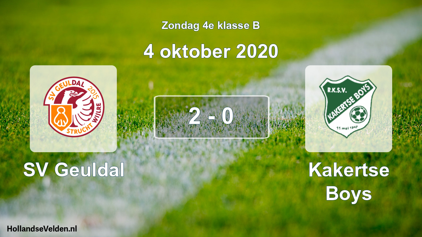 Total number of matches played: SV Geuldal - Kakertse Boys 2 - 0 (4 October 2020)
