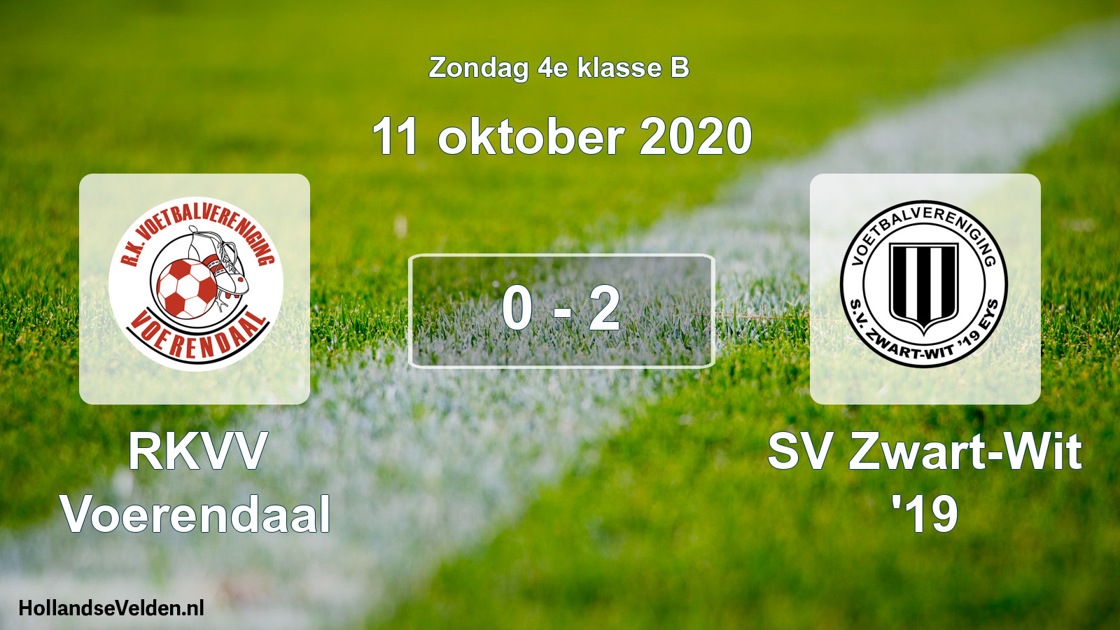 Total number of matches played: RKVV Voerendaal - SV Zwart-Wit '19 0 - 2 (11 October 2020)