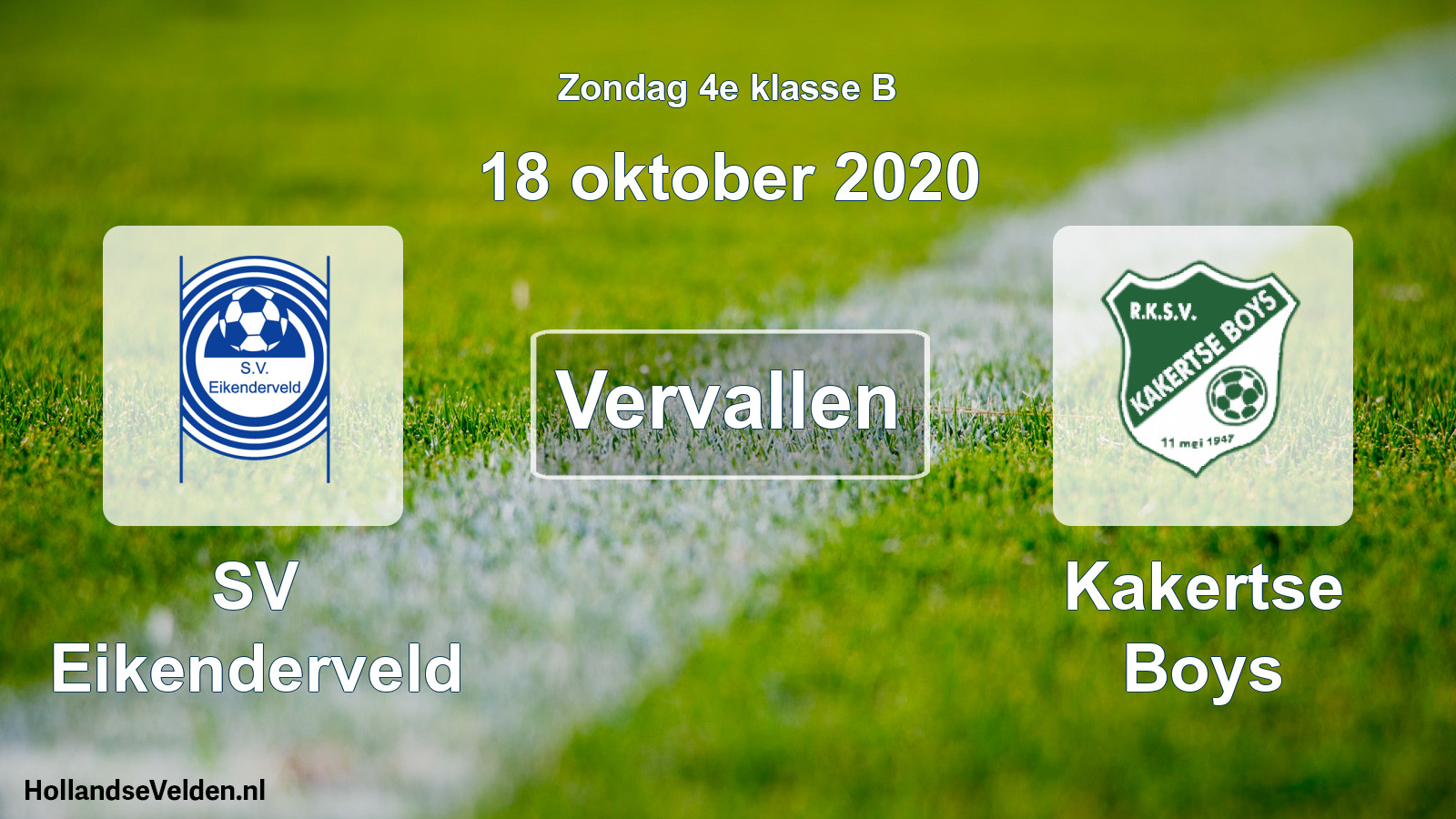 Scheduled Match: SV Eikenderveld - Kakertse Boys (18 October 2020)