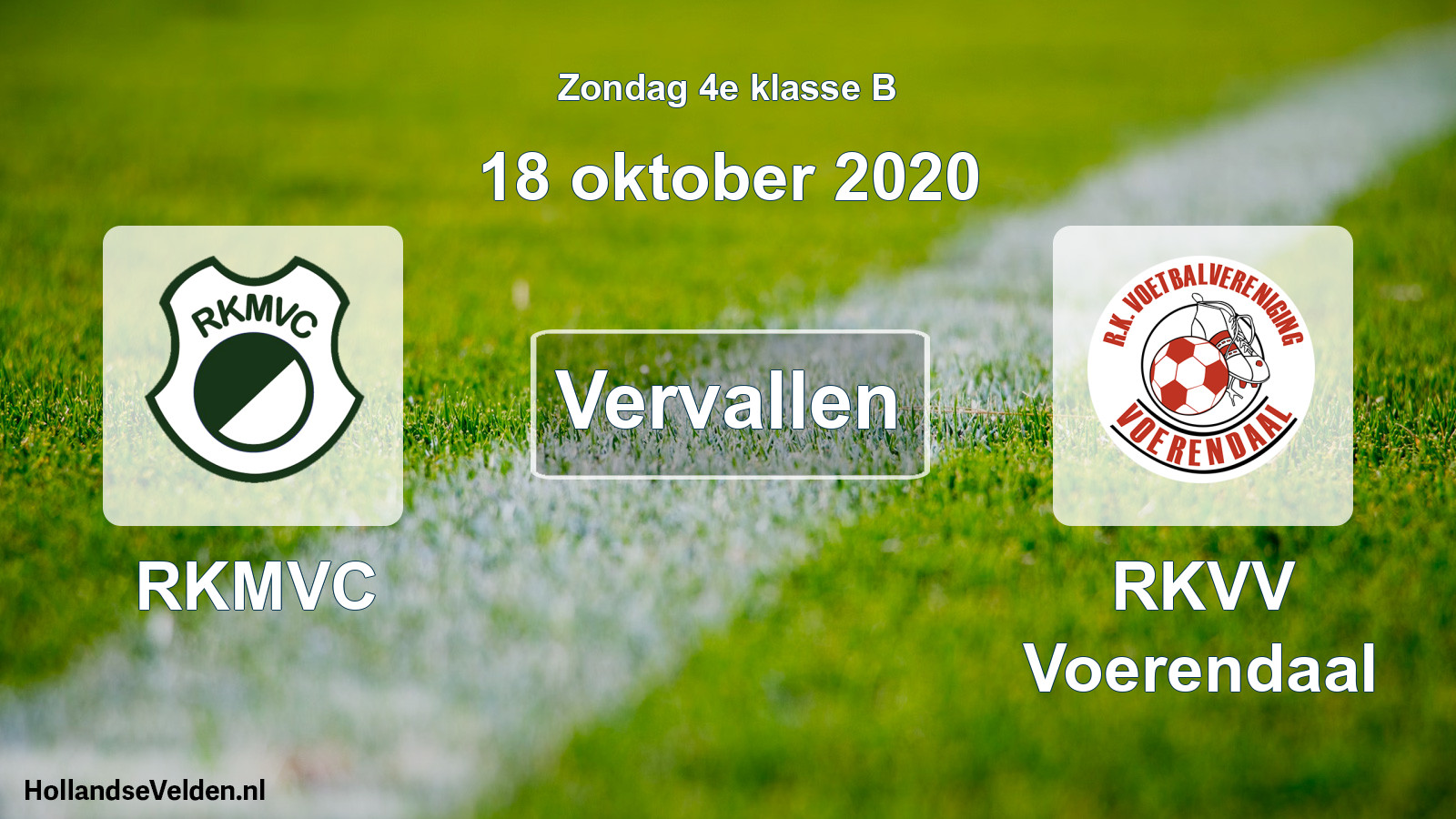 Scheduled Match: RKMVC - RKVV Voerendaal (18 October 2020)