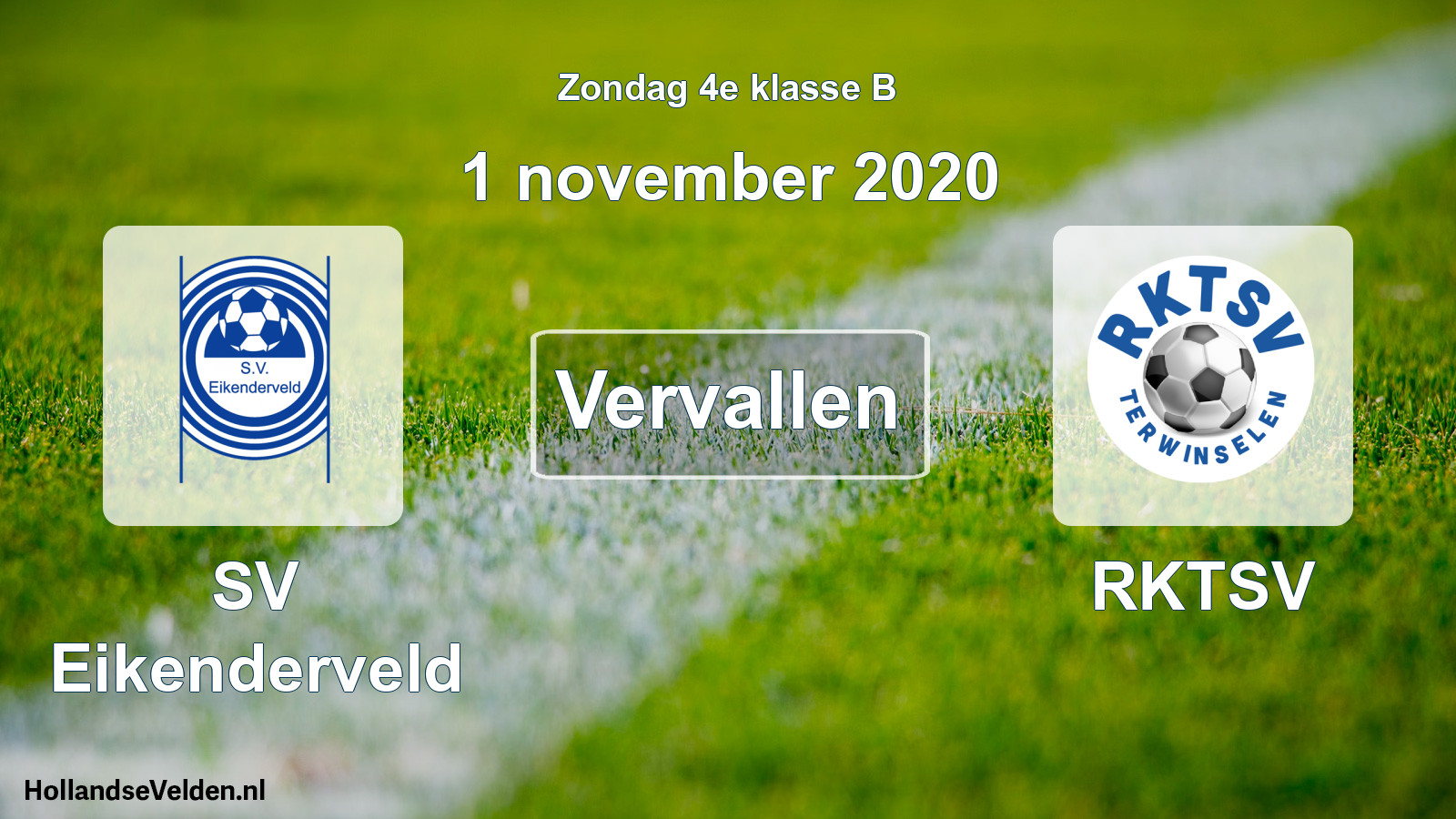 Scheduled Match: SV Eikenderveld - RKTSV (1 November 2020)