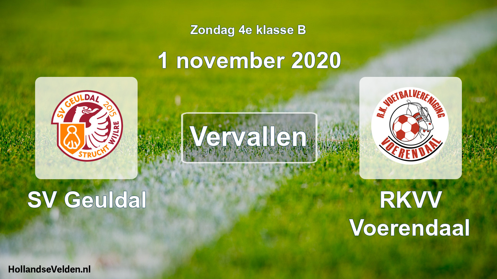 Scheduled Match: SV Geuldal - RKVV Voerendaal (1 November 2020)