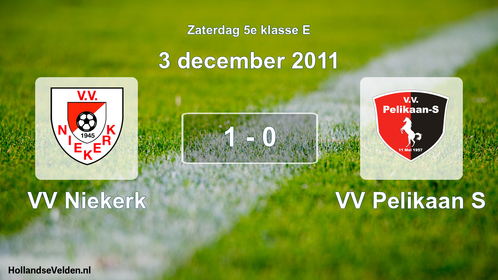 Total number of matches played: VV Niekerk - VV Pelikaan S 1 - 0 (3 December 2011)