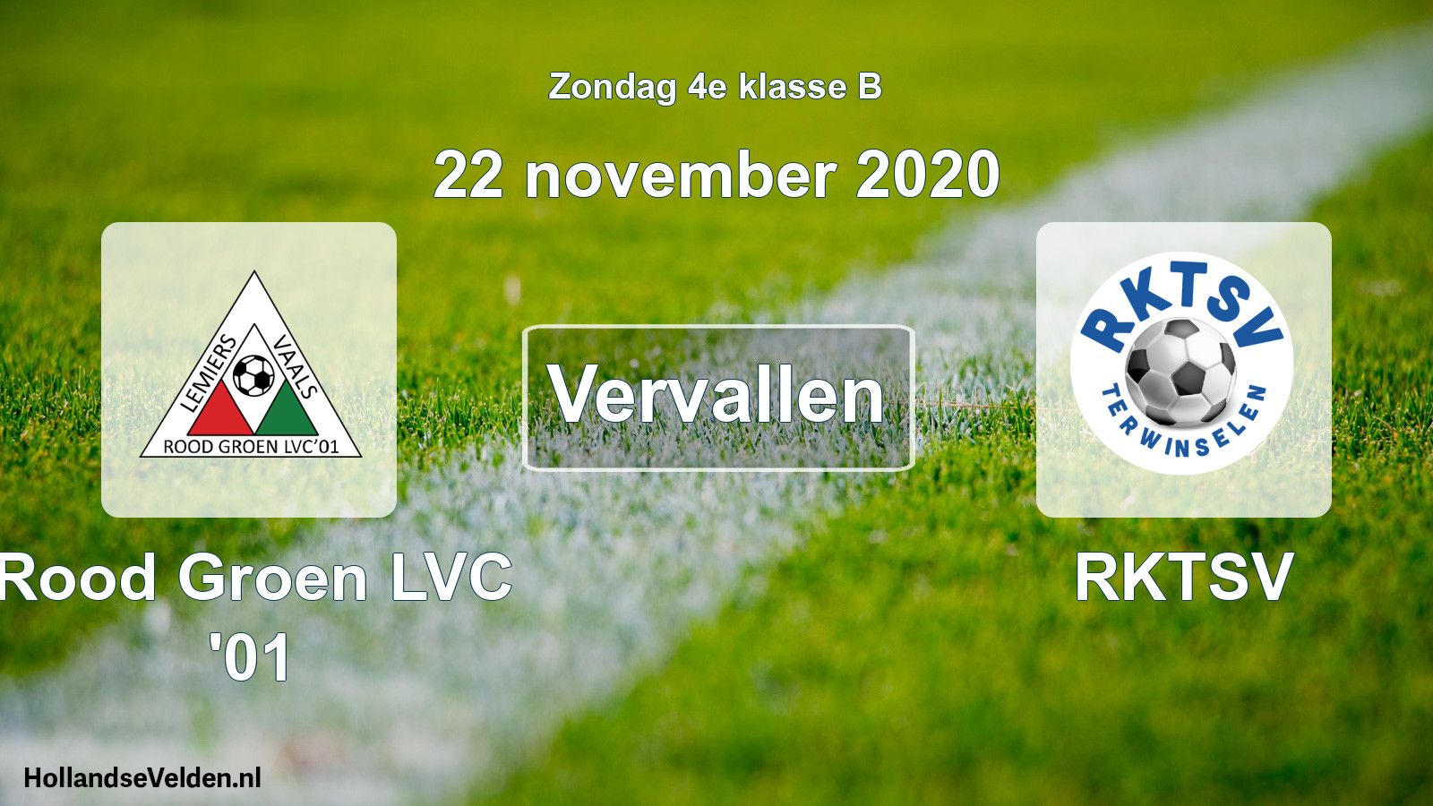 Scheduled Match: Rood Groen LVC '01 - RKTSV (22 November 2020)