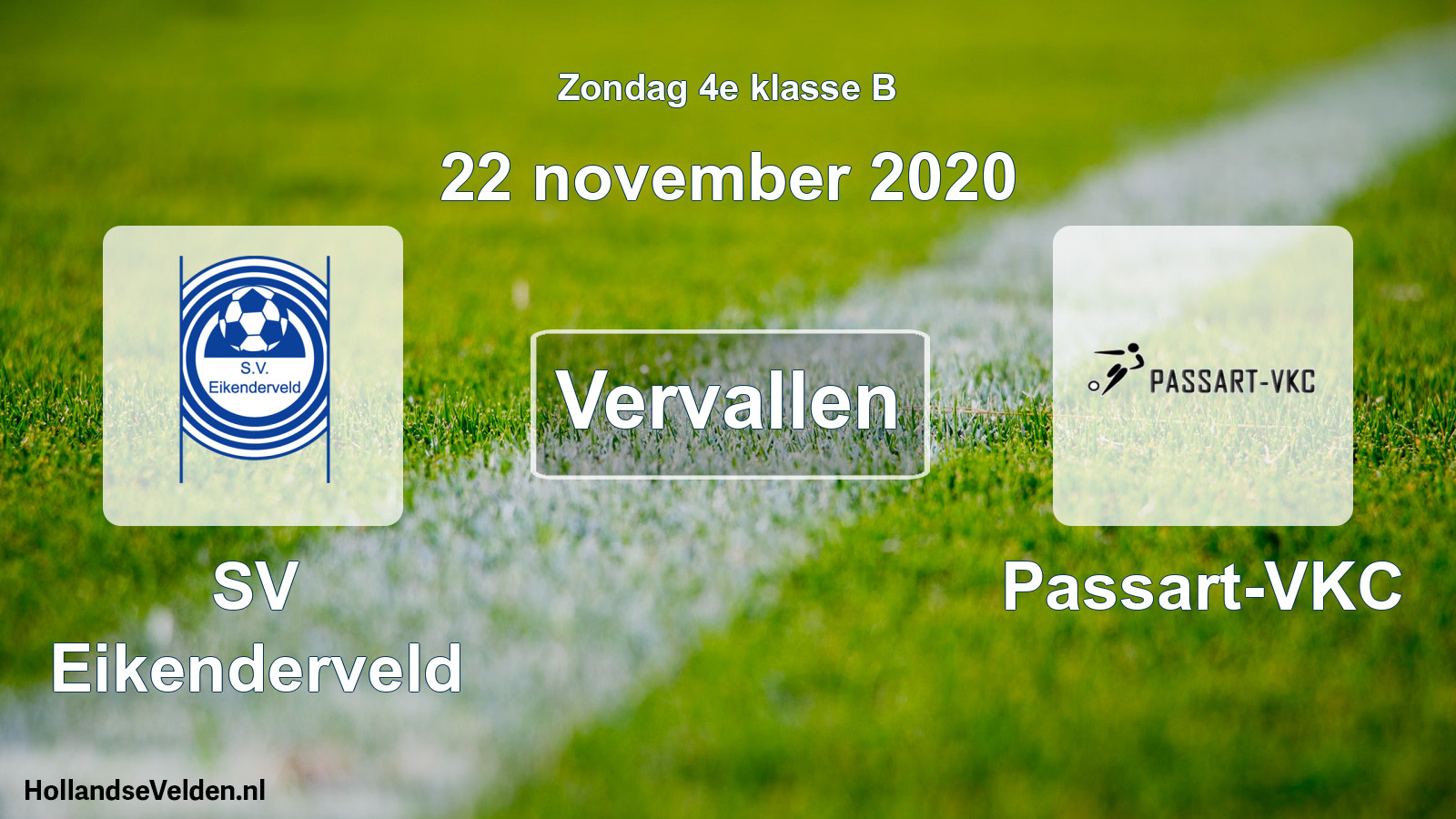 Scheduled Match: SV Eikenderveld - Passart-VKC (22 November 2020)