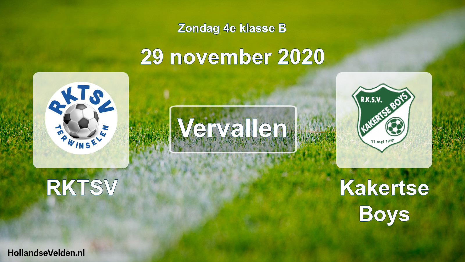 Scheduled Match: RKTSV - Kakertse Boys (29 November 2020)