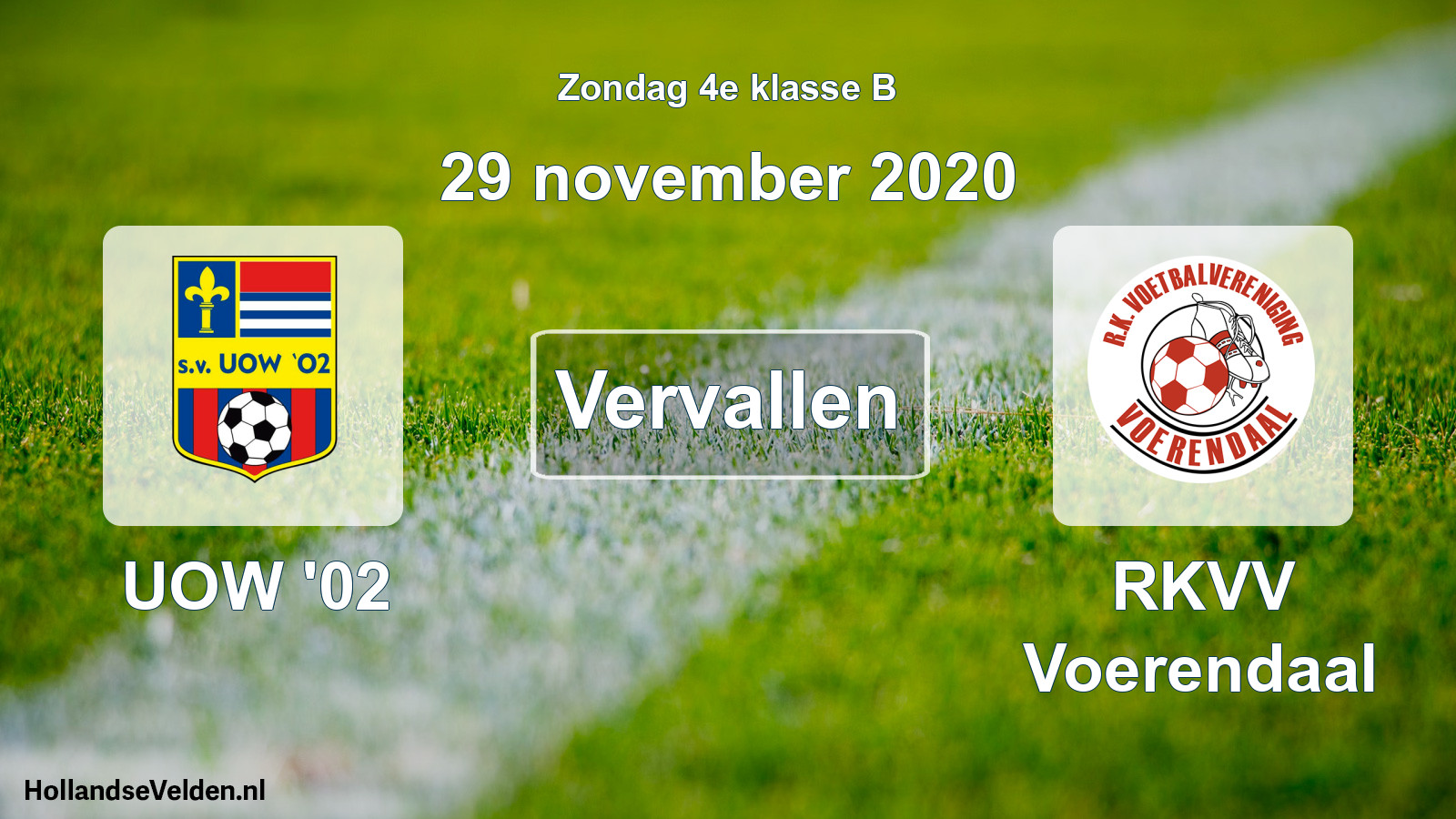 Scheduled Match: UOW '02 - RKVV Voerendaal (29 November 2020)