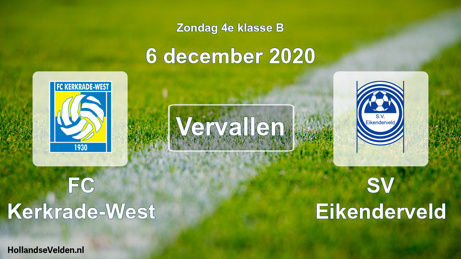 Scheduled Match: FC Kerkrade-West - SV Eikenderveld (6 December 2020)