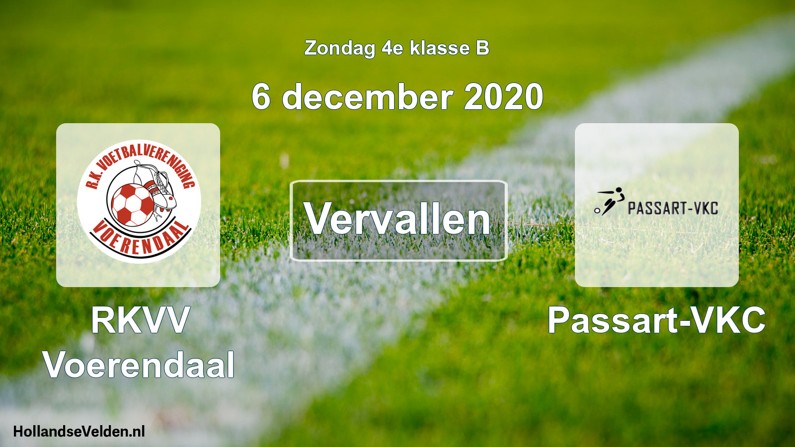 Scheduled Match: RKVV Voerendaal - Passart-VKC (6 December 2020)