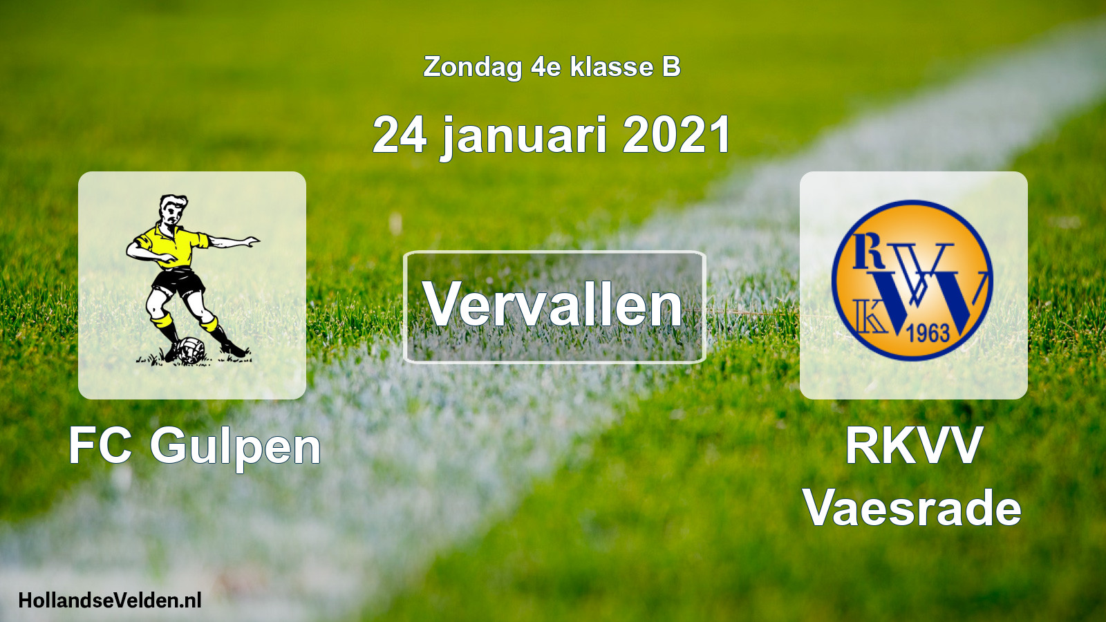 Scheduled Match: FC Gulpen - RKVV Vaesrade (24 January 2021)