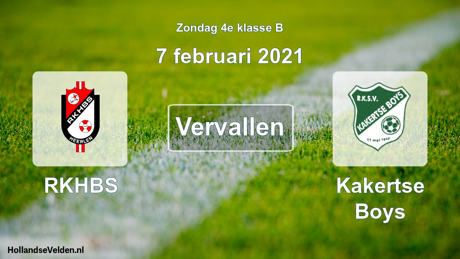 Scheduled Match: RKHBS - Kakertse Boys (7 February 2021)