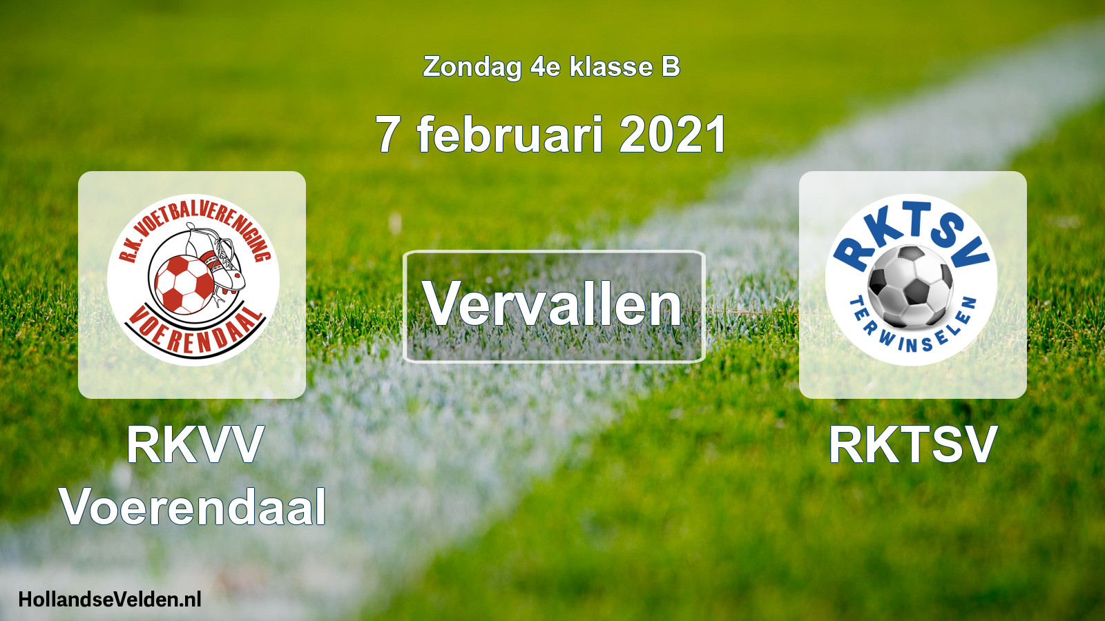 Scheduled Match: RKVV Voerendaal - RKTSV (7 February 2021)
