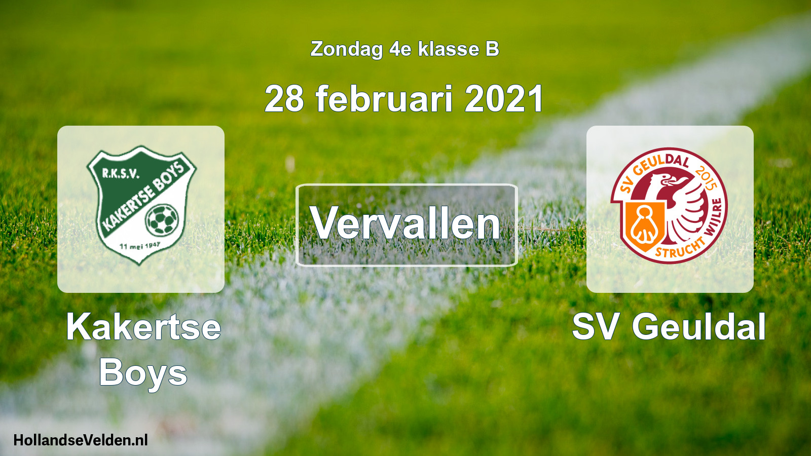 Scheduled Match: Kakertse Boys - SV Geuldal (28 February 2021)