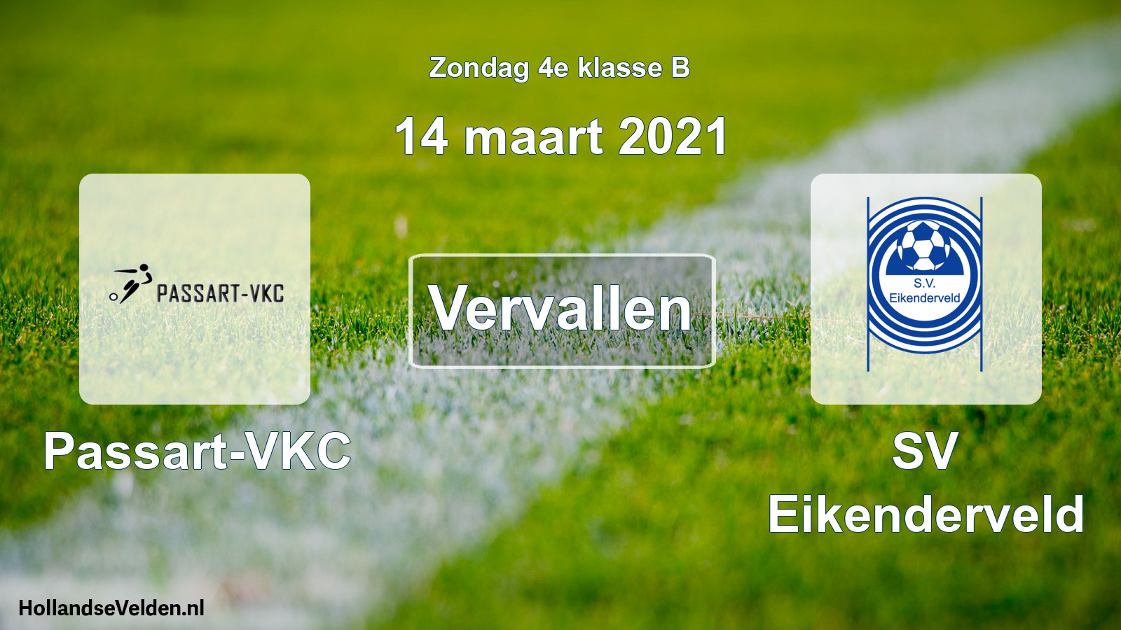 Scheduled Match: Passart-VKC - SV Eikenderveld (14 March 2021)