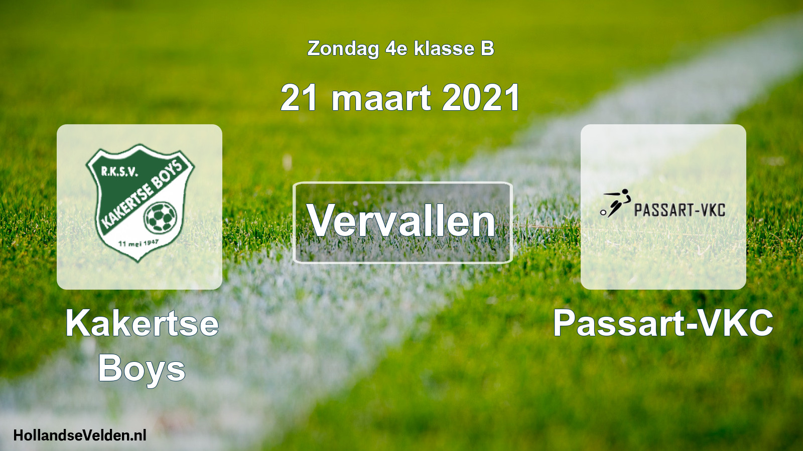 Scheduled Match: Kakertse Boys - Passart-VKC (21 March 2021)
