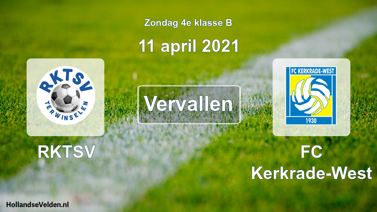 Scheduled Match: RKTSV - FC Kerkrade-West (11 April 2021)