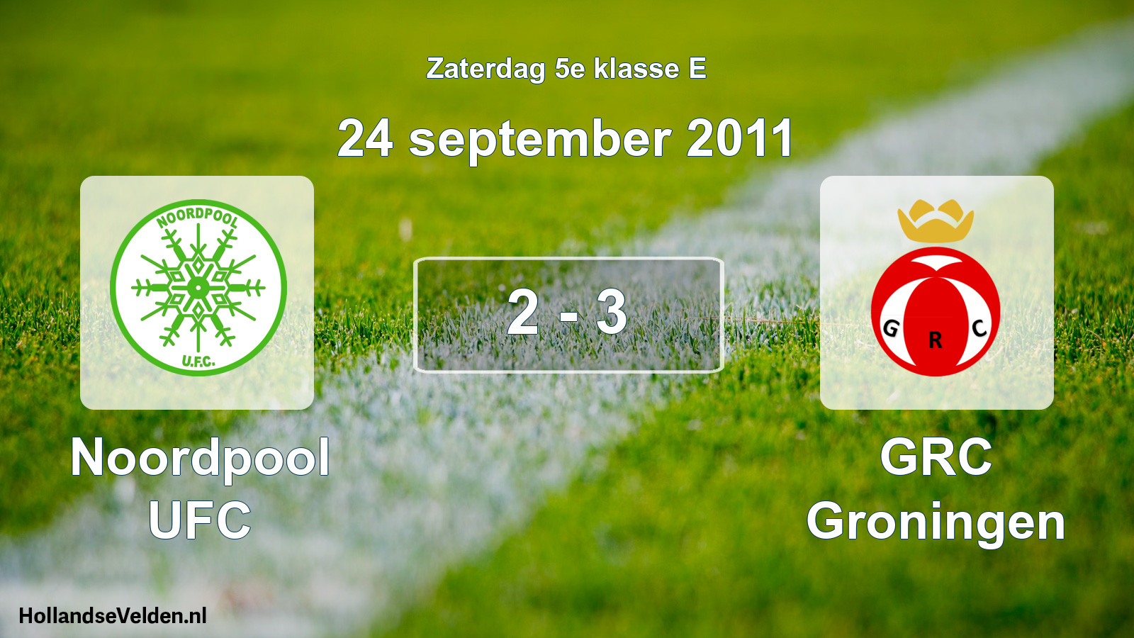 Total number of matches played: Noordpool UFC - GRC Groningen 2 - 3 (24 September 2011)