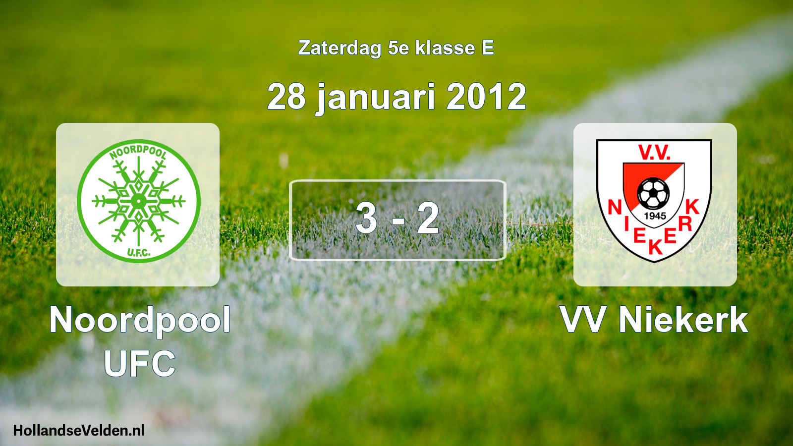 Total number of matches played: Noordpool UFC - VV Niekerk 3 - 2 (28 January 2012)