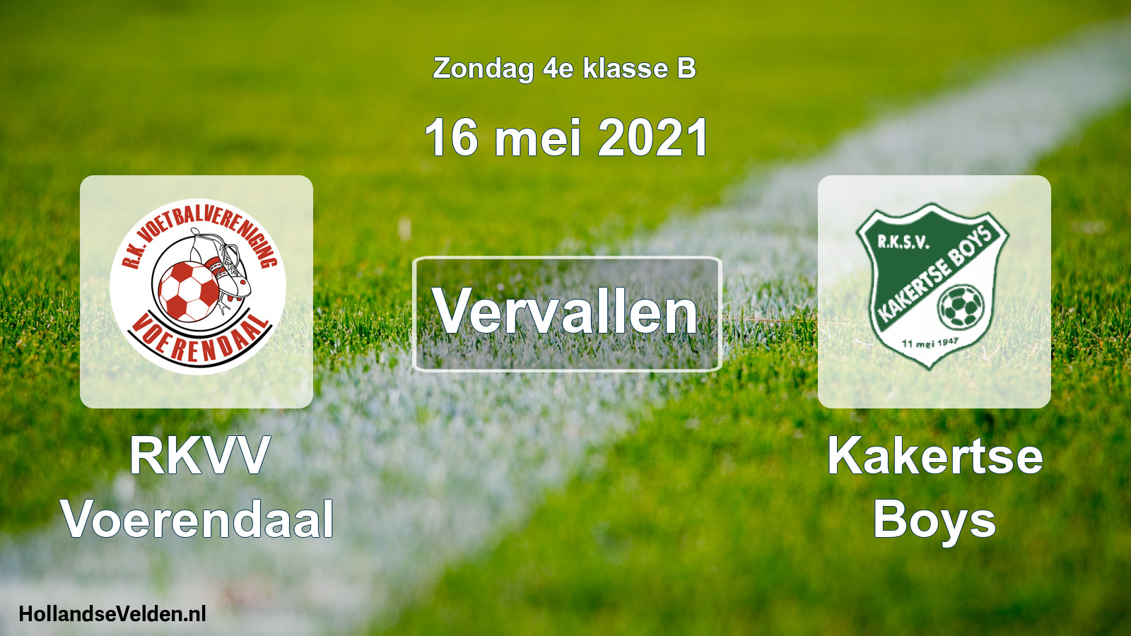 Scheduled Match: RKVV Voerendaal - Kakertse Boys (16 May 2021)