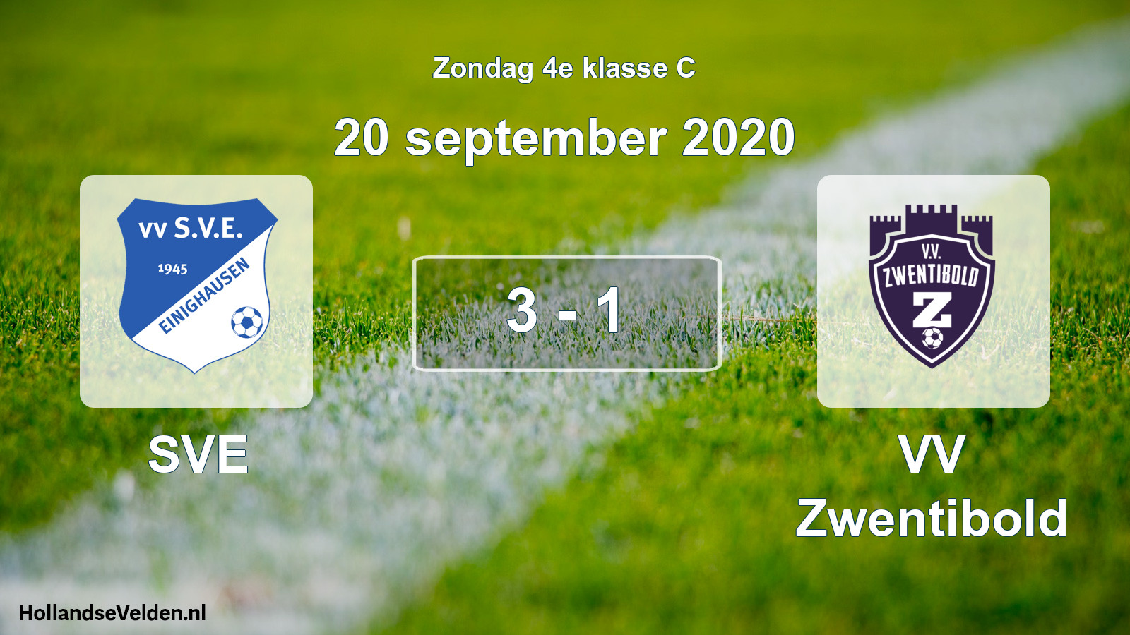 Total number of matches played: SVE - VV Zwentibold 3 - 1 (20 September 2020)