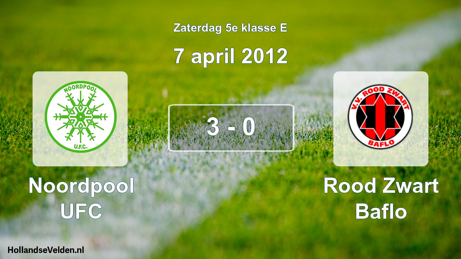 Total number of matches played: Noordpool UFC - Rood Zwart Baflo 3 - 0 (7 April 2012)