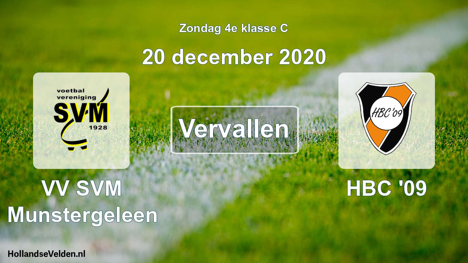 Scheduled Match: VV SVM Munstergeleen - HBC '09 (20 December 2020)