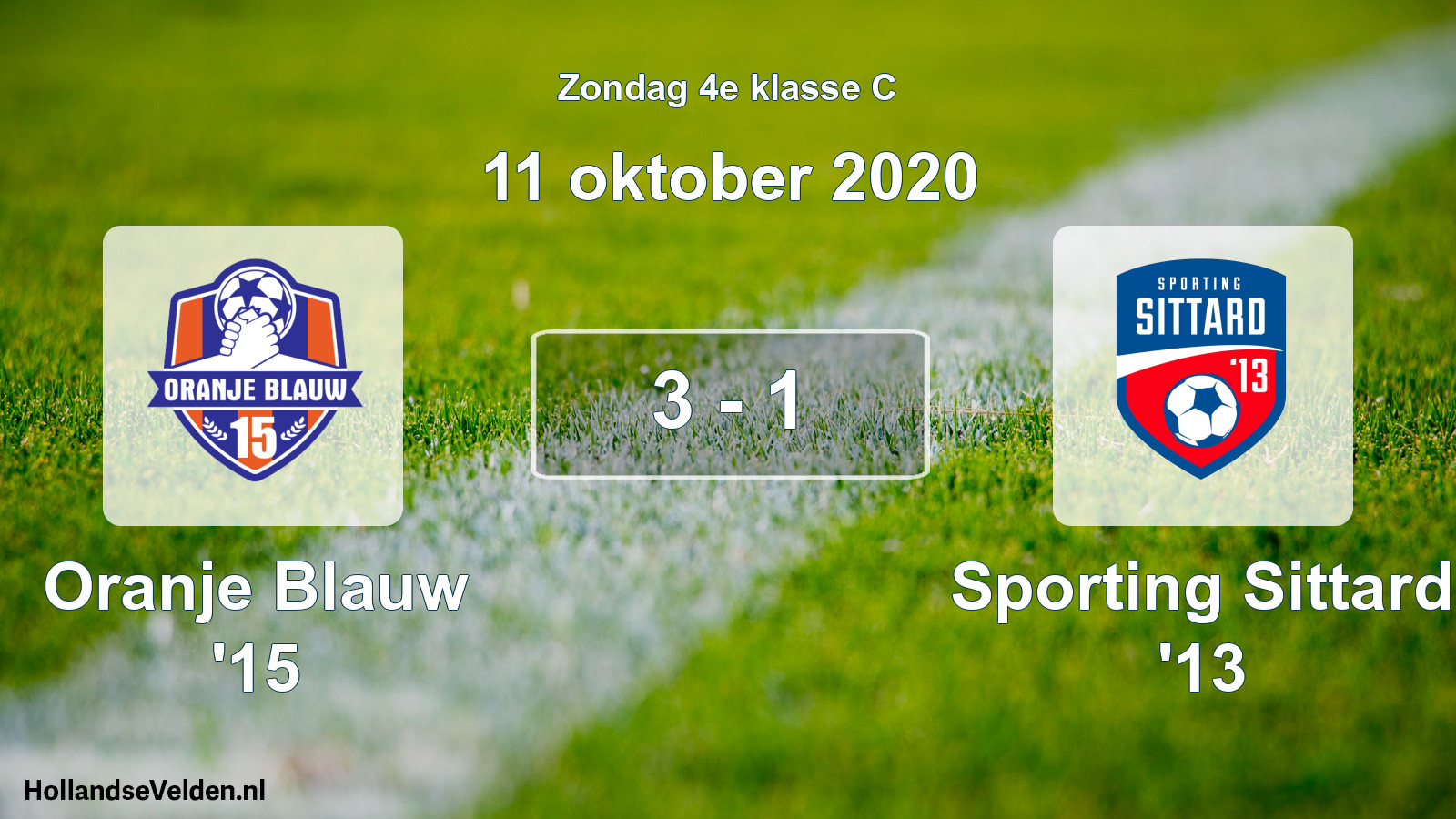 Total number of matches played: Oranje Blauw '15 - Sporting Sittard '13 3 - 1 (11 October 2020)