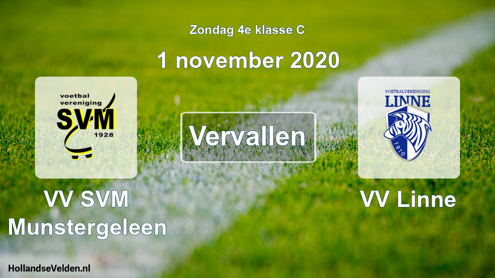 Scheduled Match: VV SVM Munstergeleen - VV Linne (1 November 2020)