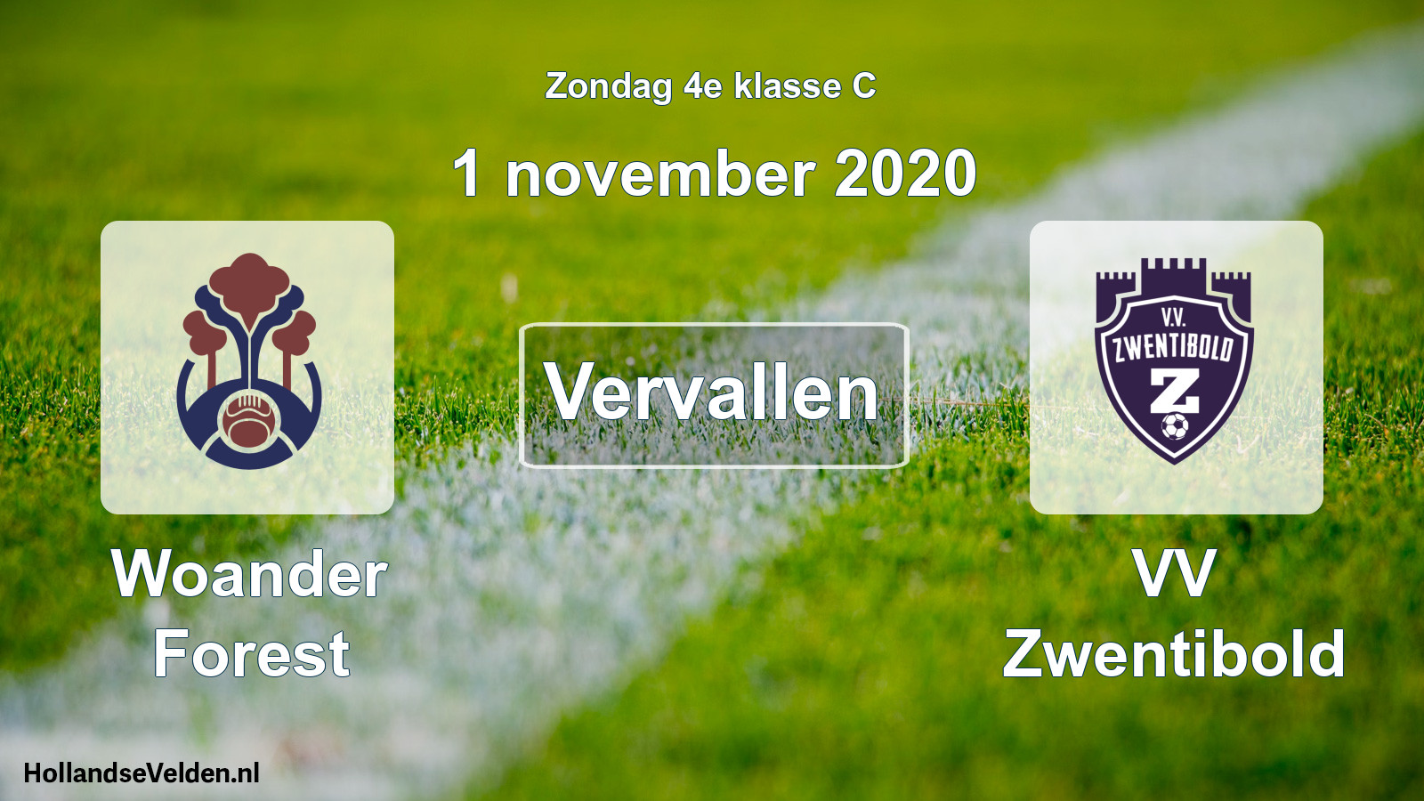 Scheduled Match: Woander Forest - VV Zwentibold (1 November 2020)