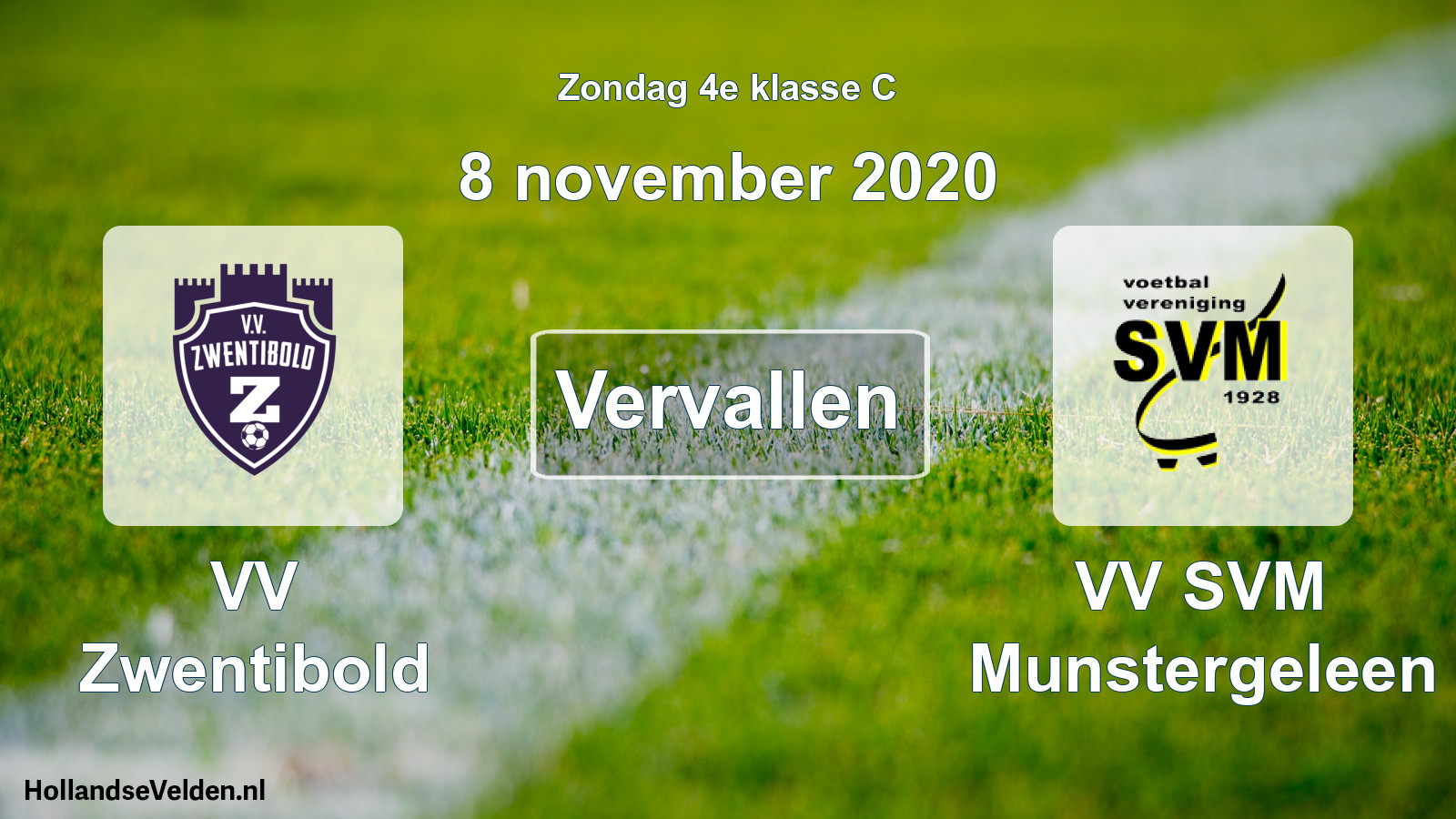 Scheduled Match: VV Zwentibold - VV SVM Munstergeleen (8 November 2020)