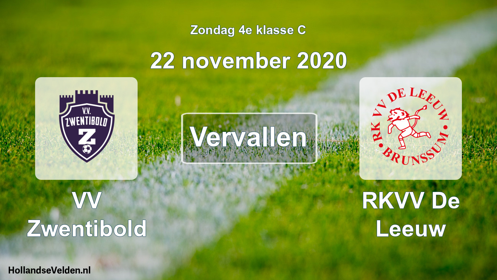Scheduled Match: VV Zwentibold - RKVV De Leeuw (22 November 2020)