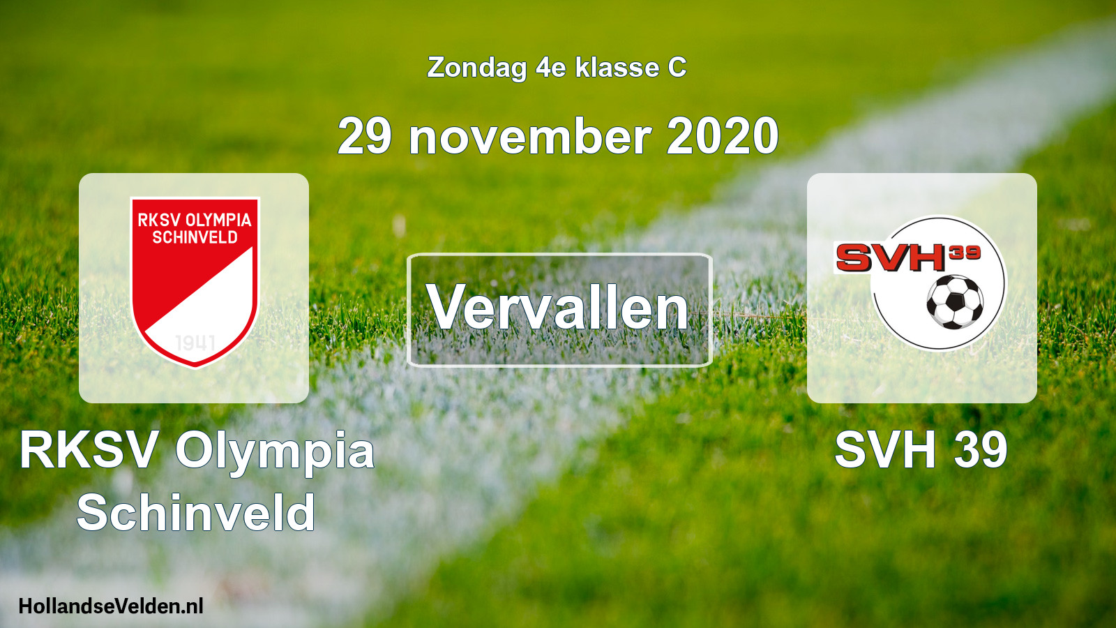 Scheduled Match: RKSV Olympia Schinveld - SVH 39 (29 November 2020)