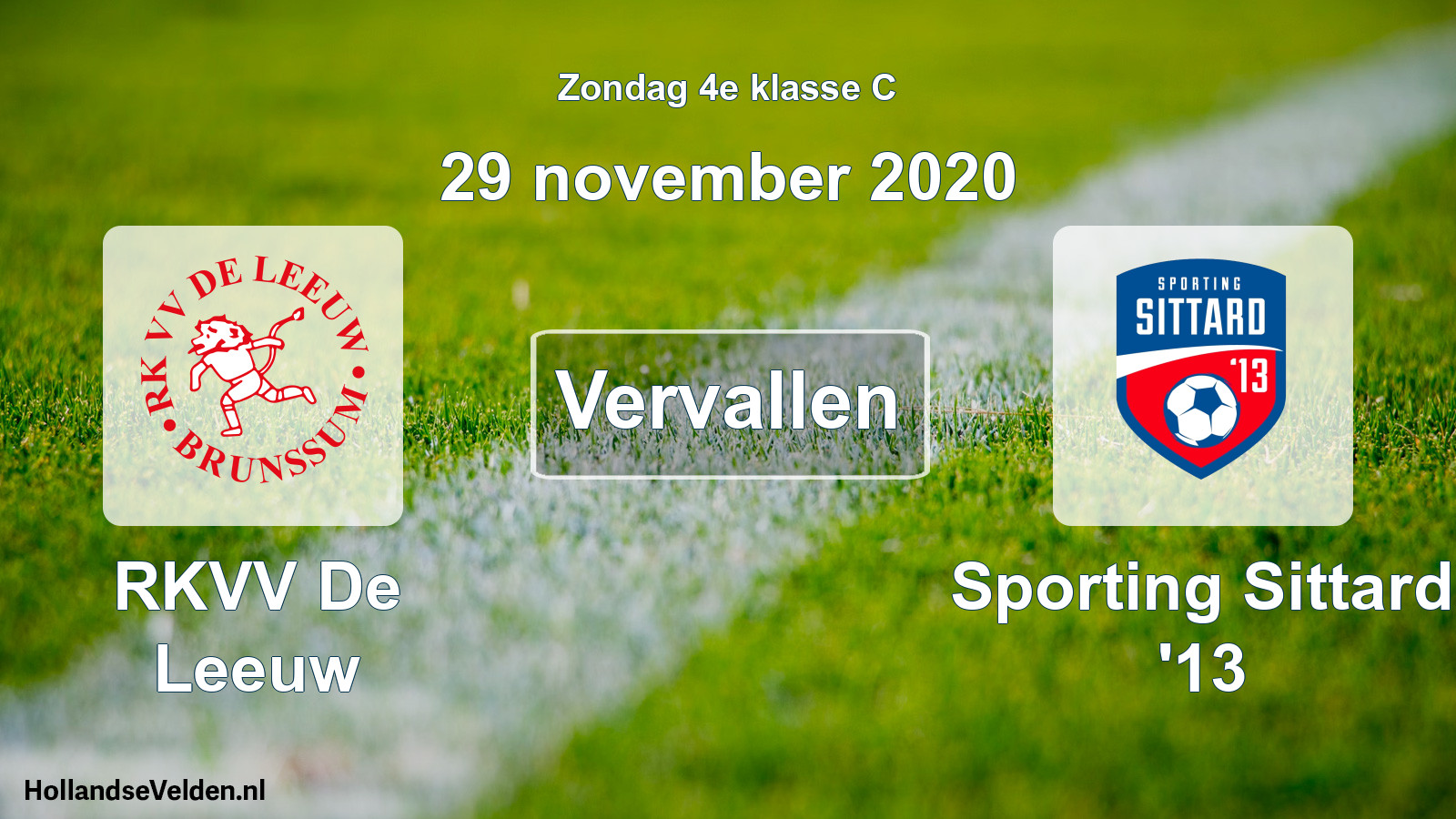 Scheduled Match: RKVV De Leeuw - Sporting Sittard '13 (29 November 2020)