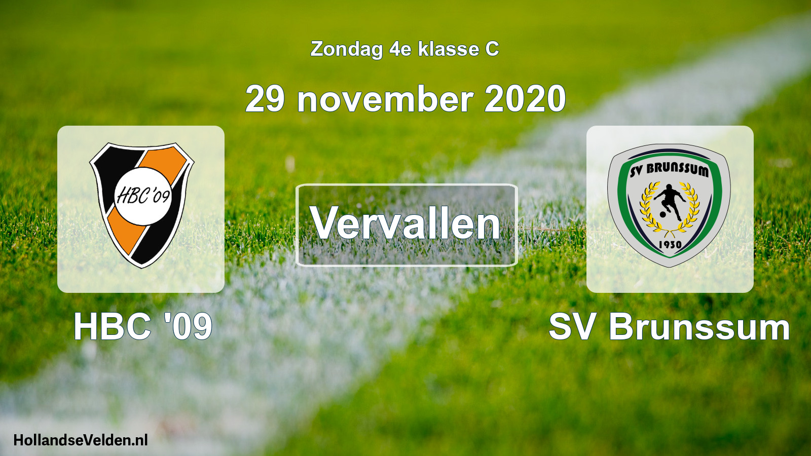 Scheduled Match: HBC '09 - SV Brunssum (29 November 2020)