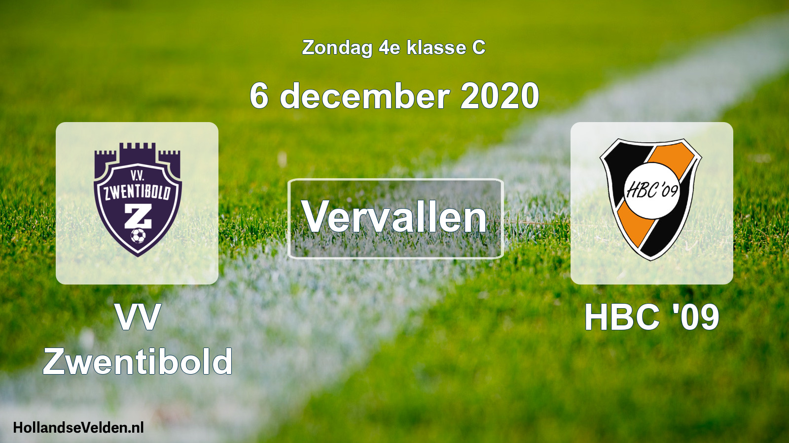 Scheduled Match: VV Zwentibold - HBC '09 (6 December 2020)