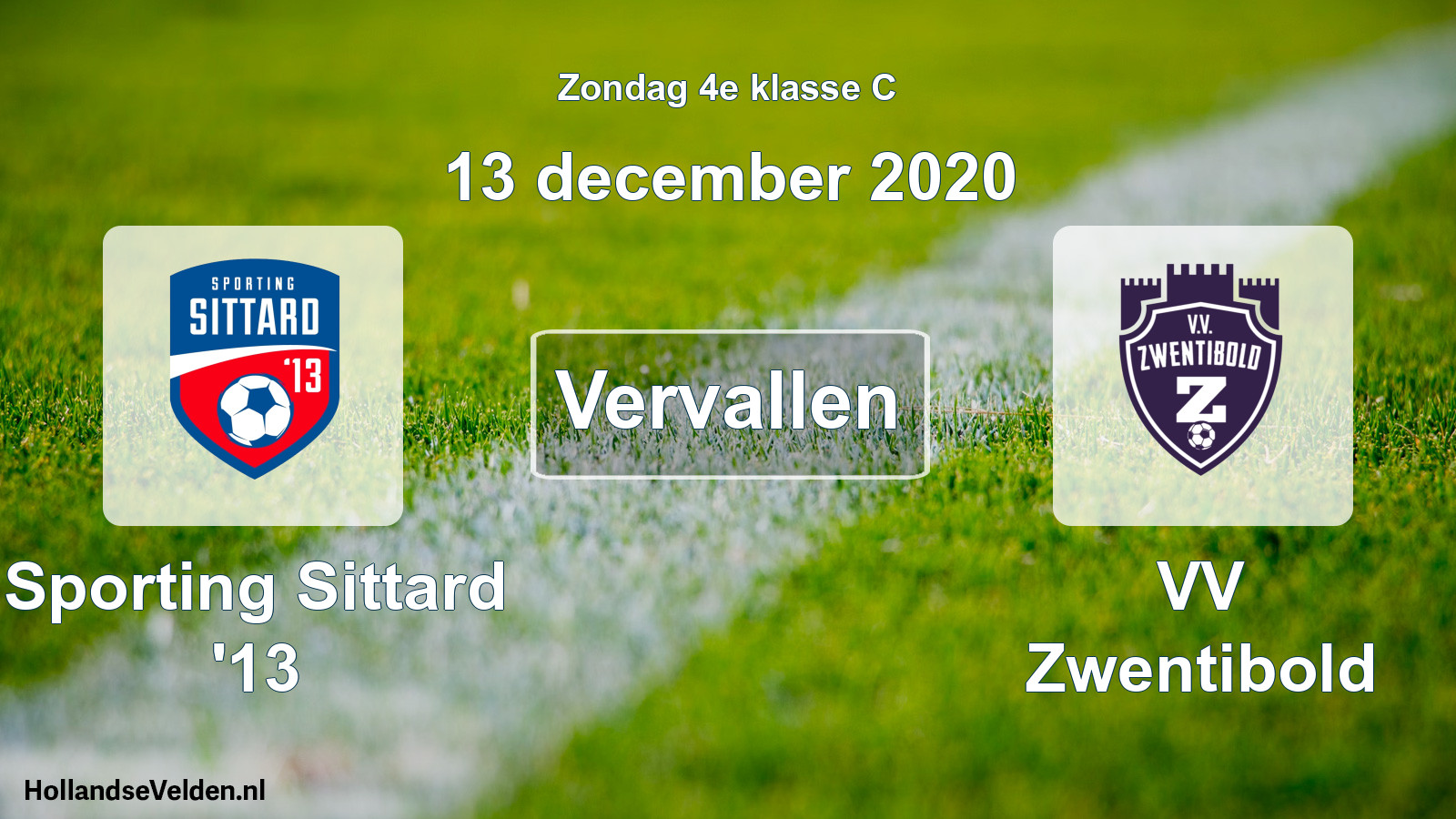 Scheduled Match: Sporting Sittard '13 - VV Zwentibold (13 December 2020)