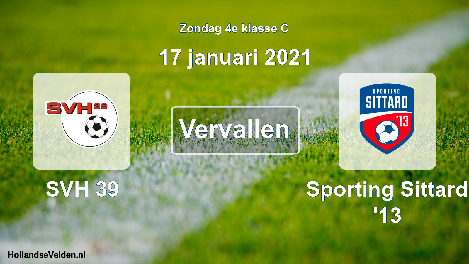 Scheduled Match: SVH 39 - Sporting Sittard '13 (17 January 2021)