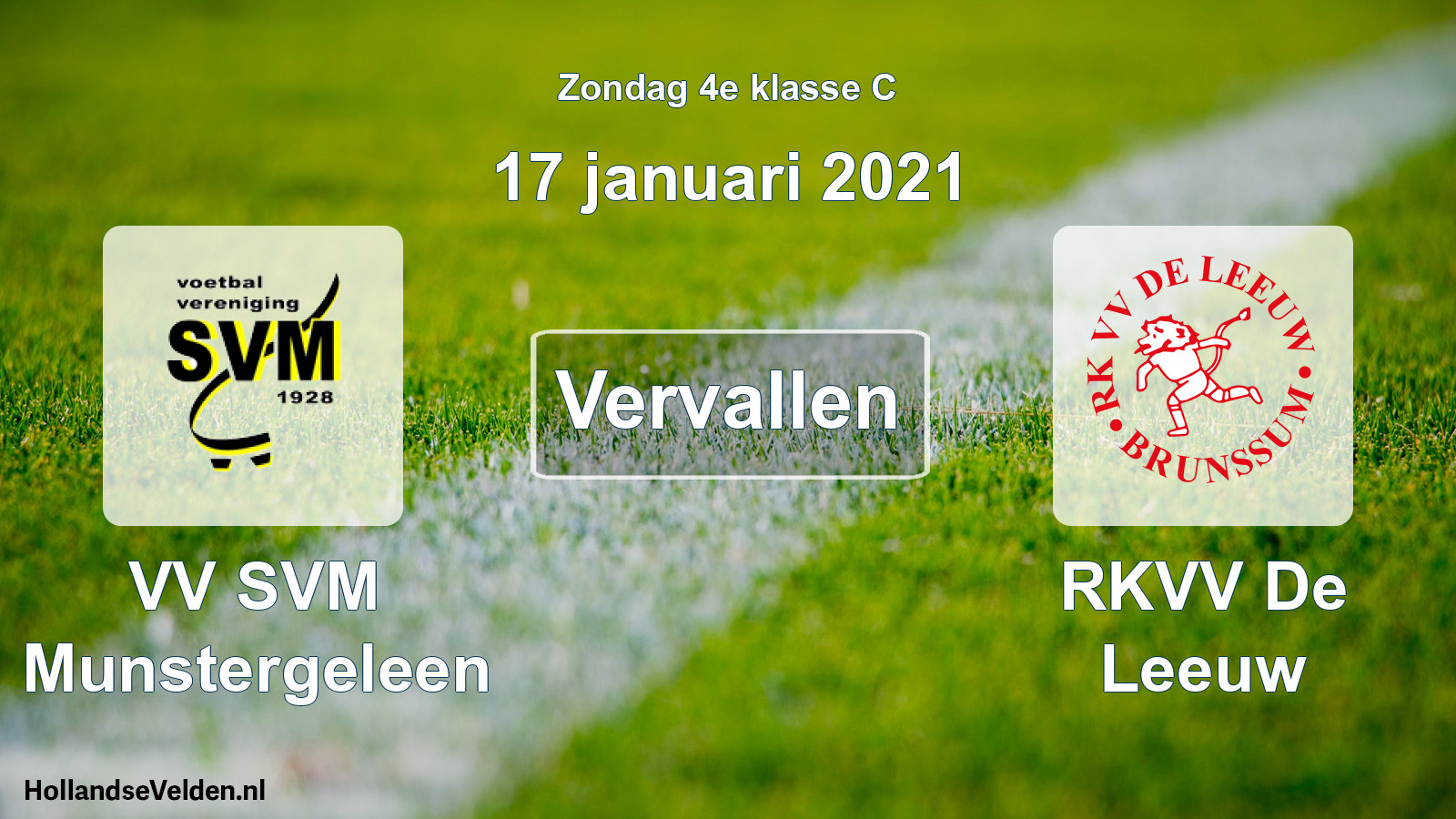 Scheduled Match: VV SVM Munstergeleen - RKVV De Leeuw (17 January 2021)