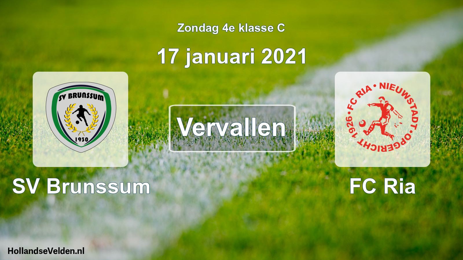 Scheduled Match: SV Brunssum - FC Ria (17 January 2021)