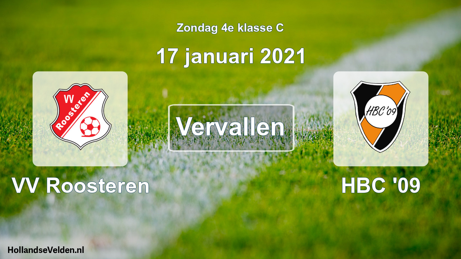 Scheduled Match: VV Roosteren - HBC '09 (17 January 2021)