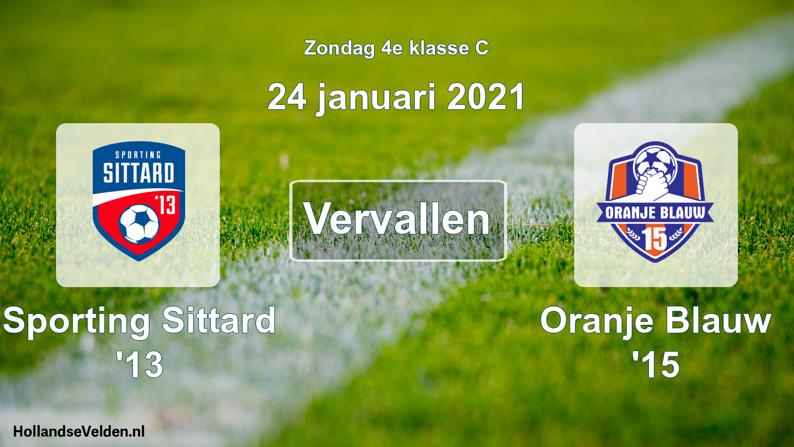 Scheduled Match: Sporting Sittard '13 - Oranje Blauw '15 (24 January 2021)