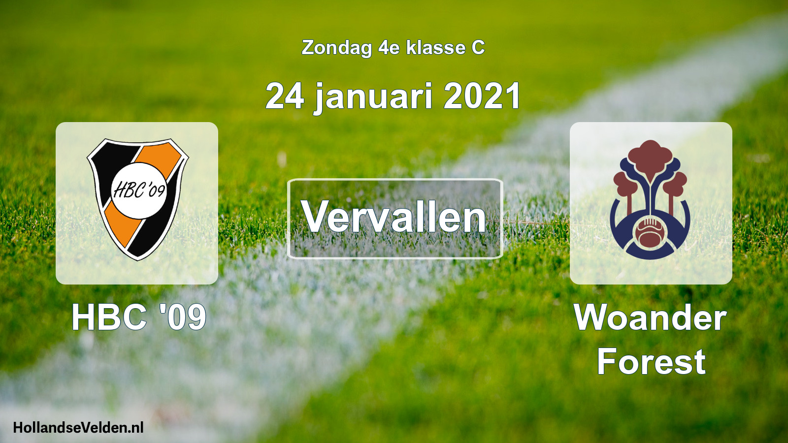 Scheduled Match: HBC '09 - Woander Forest (24 January 2021)