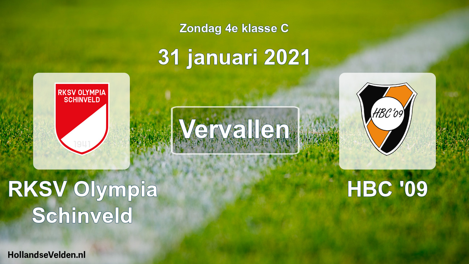Scheduled Match: RKSV Olympia Schinveld - HBC '09 (31 January 2021)