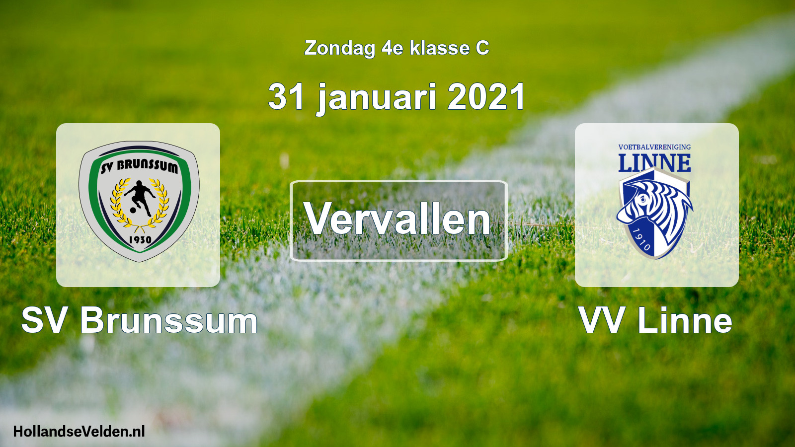 Scheduled Match: SV Brunssum - VV Linne (31 January 2021)