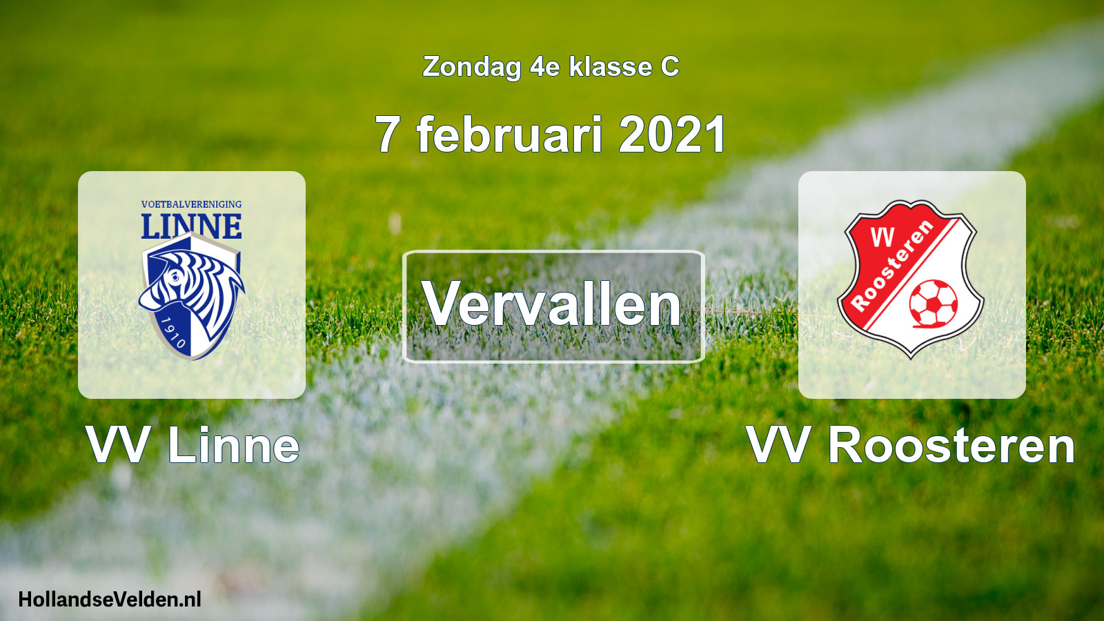 Scheduled Match: VV Linne - VV Roosteren (7 February 2021)