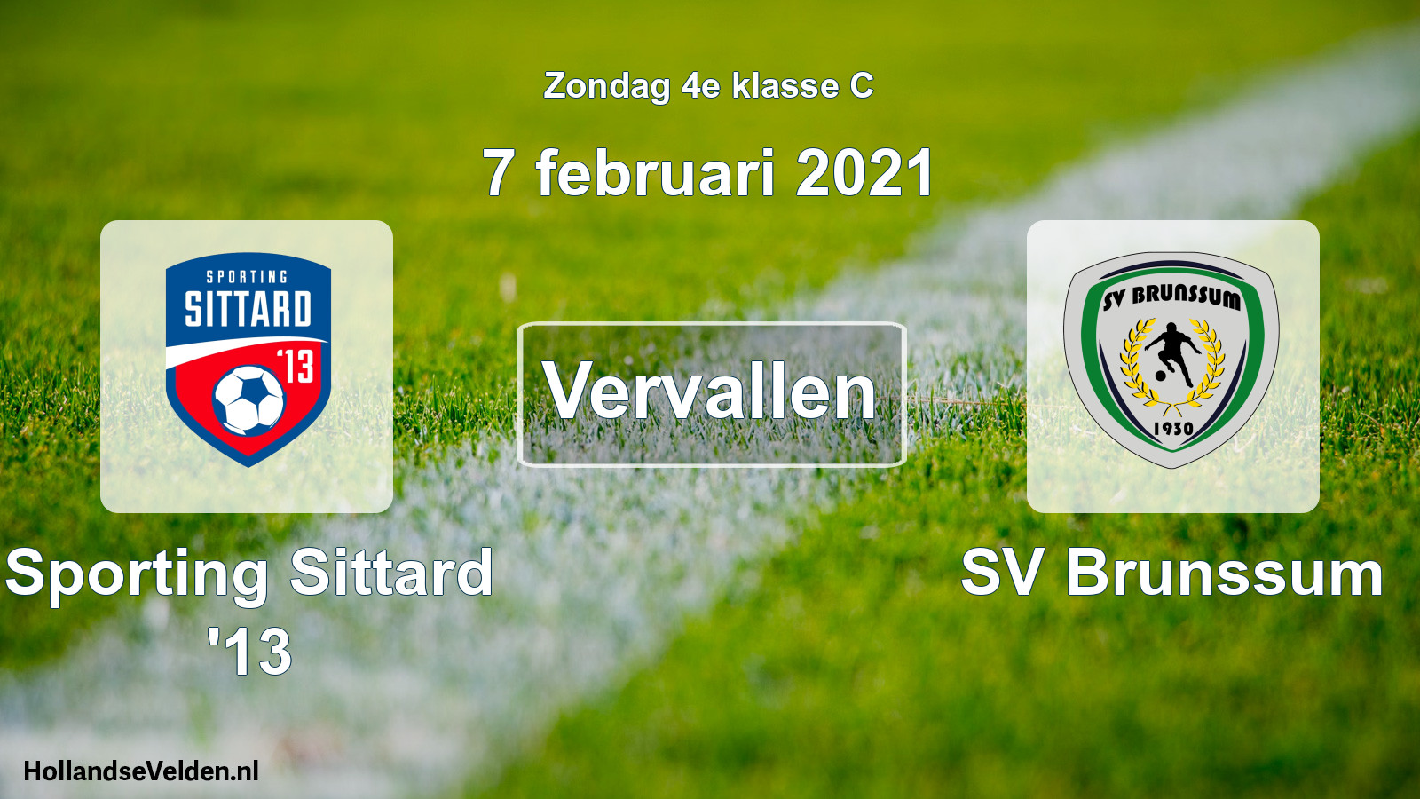 Scheduled Match: Sporting Sittard '13 - SV Brunssum (7 February 2021)