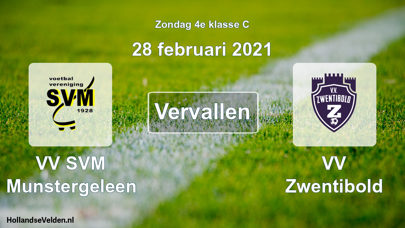 Scheduled Match: VV SVM Munstergeleen - VV Zwentibold (28 February 2021)