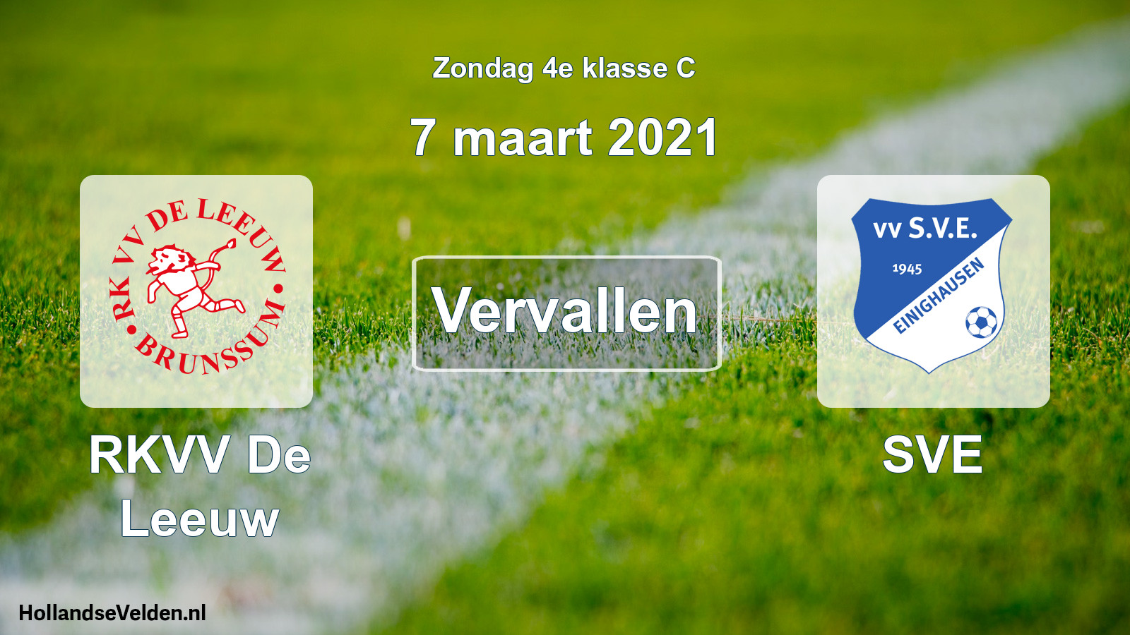 Scheduled Match: RKVV De Leeuw - SVE (7 March 2021)