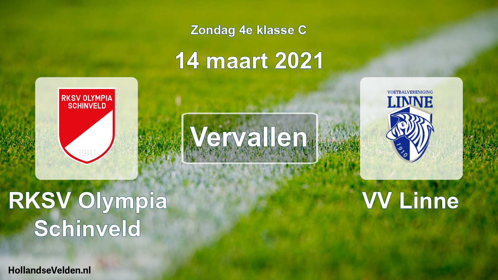 Scheduled Match: RKSV Olympia Schinveld - VV Linne (14 March 2021)