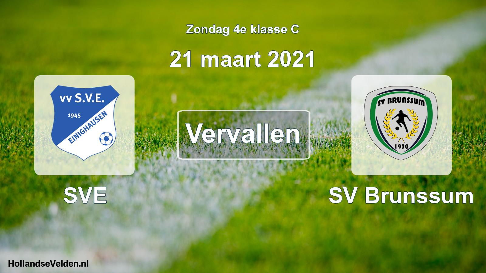 Scheduled Match: SVE - SV Brunssum (21 March 2021)
